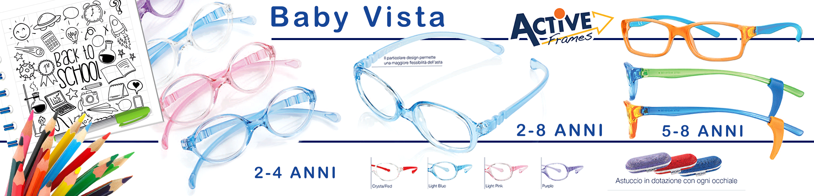 occhiali da vista per bambini scuola